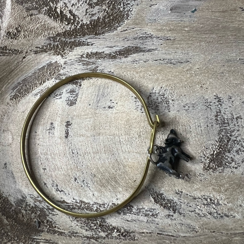New Gold Bracelet with Black Cow‎ Charm